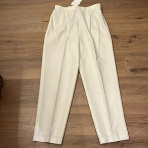 Talbots | NEW cream viscose/linen trouser pants women’s size 12 high rise taper